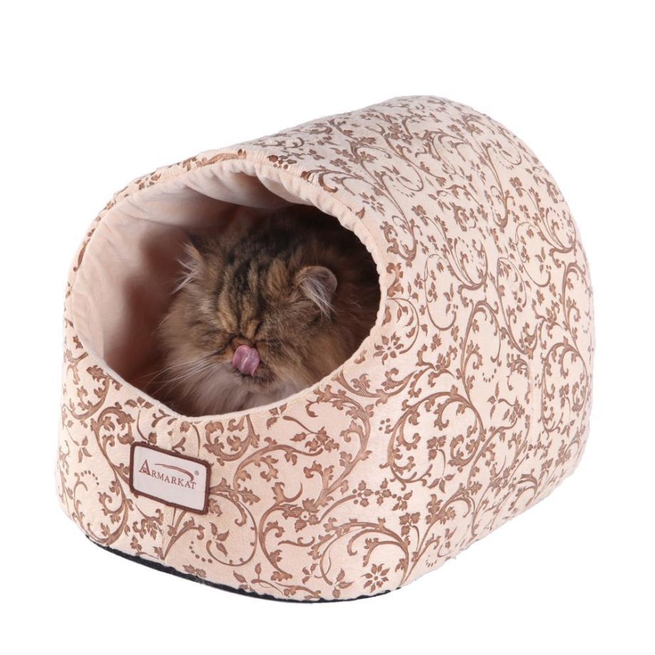 Armarkat Cat Bed Model C11HYH/MH Beige Floral Pattern