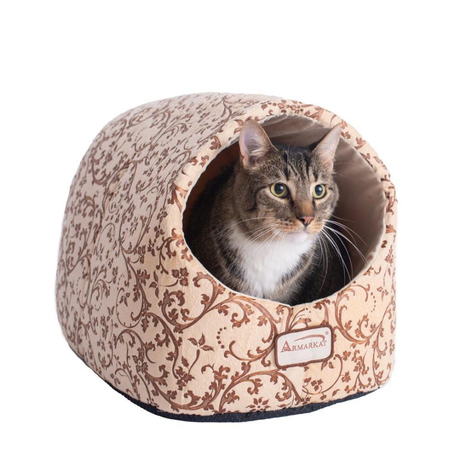 Armarkat Cat Bed Model C11HYH/MH Beige Floral Pattern