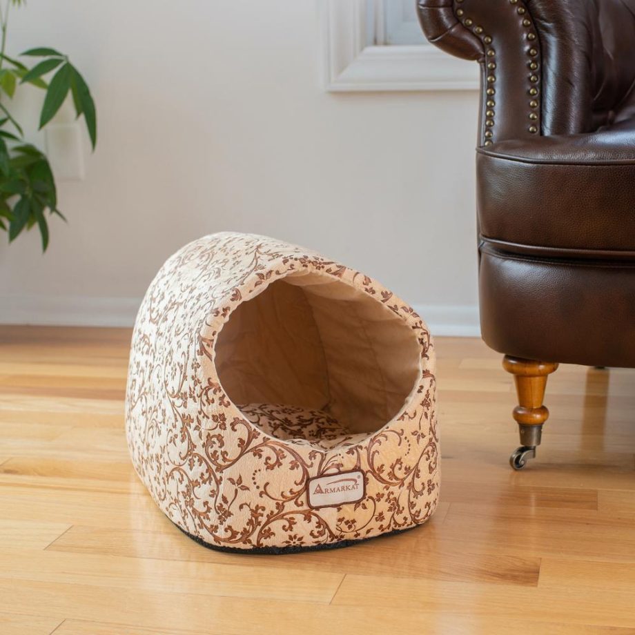 Armarkat Cat Bed Model C11HYH/MH Beige Floral Pattern