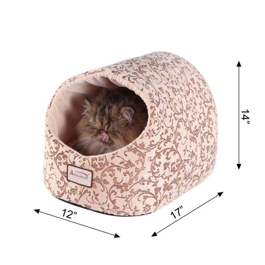 Armarkat Cat Bed Model C11HYH/MH Beige Floral Pattern