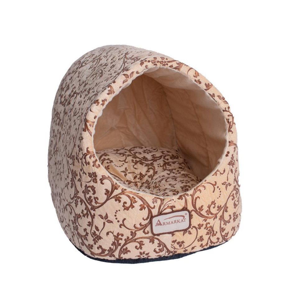 Armarkat Cat Bed Model C11HYH/MH Beige Floral Pattern