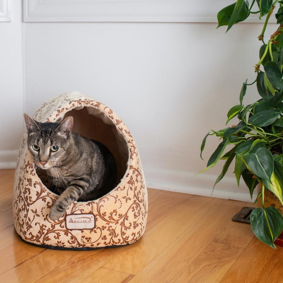 Armarkat Cat Bed Model C11HYH/MH Beige Floral Pattern