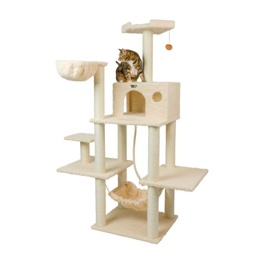 Armarkat Mult -Level Real Wood Cat Tree Hammock Bed, Climbing Center for Cats and Kittens A6901