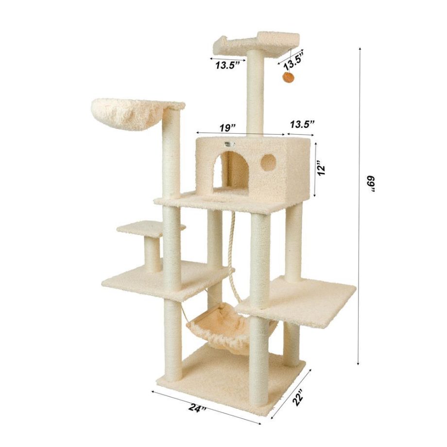 Armarkat Mult -Level Real Wood Cat Tree Hammock Bed, Climbing Center for Cats and Kittens A6901