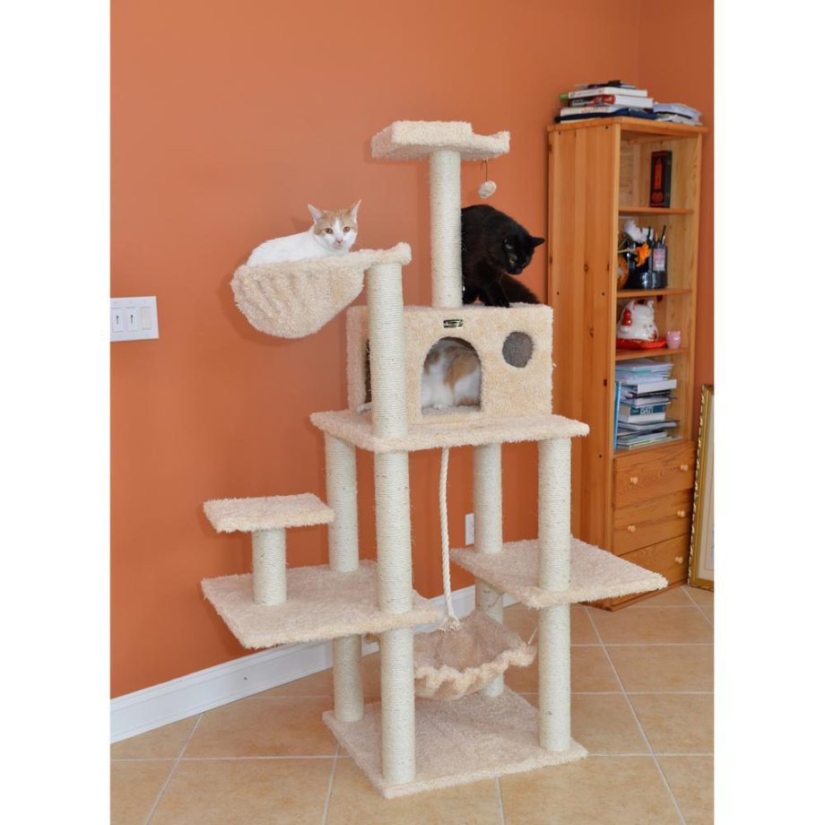 Armarkat Mult -Level Real Wood Cat Tree Hammock Bed, Climbing Center for Cats and Kittens A6901