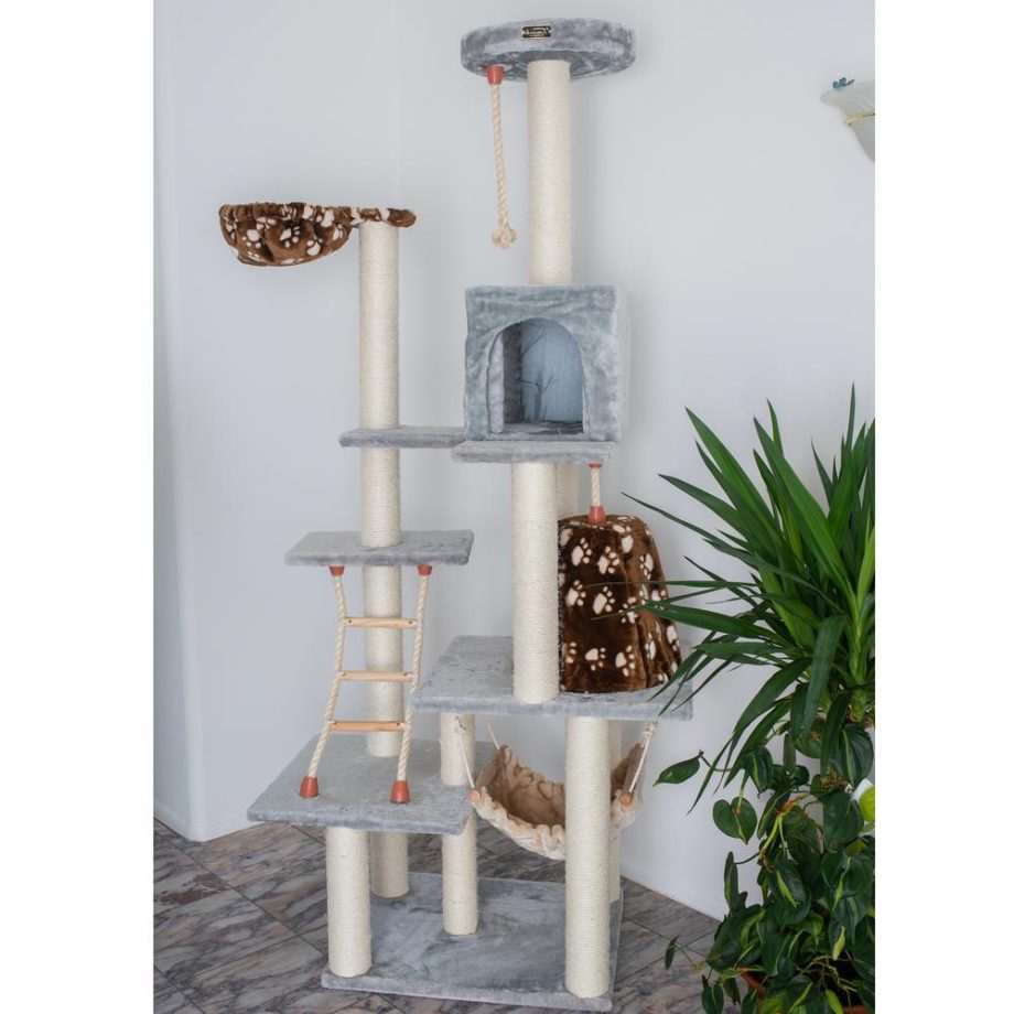 Armarkat Real Wood Cat Climber Play House, A7802 Cat furniture With Playhouse,Lounge Basket