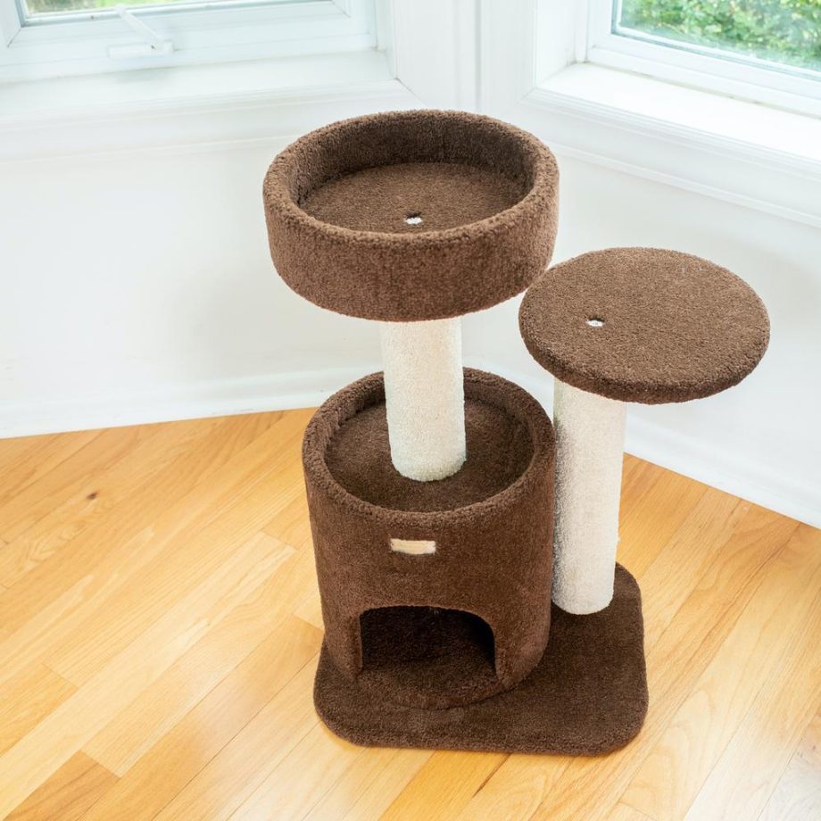 Armarkat F3005 Carpeted Real Wood Cat Tree Condo, Kitten Activity Tree, Brown