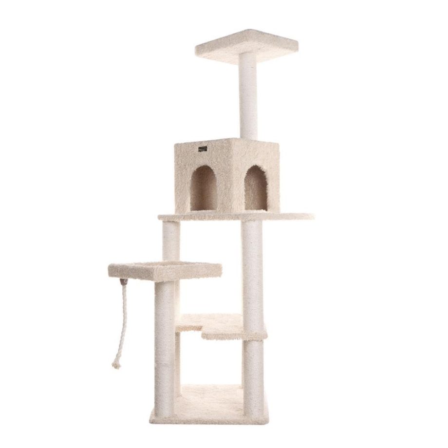 Armarkat Real Wood Cat Tree Tower, Ultra thick Faux Fur Covered Cat Condo A6902, Beige