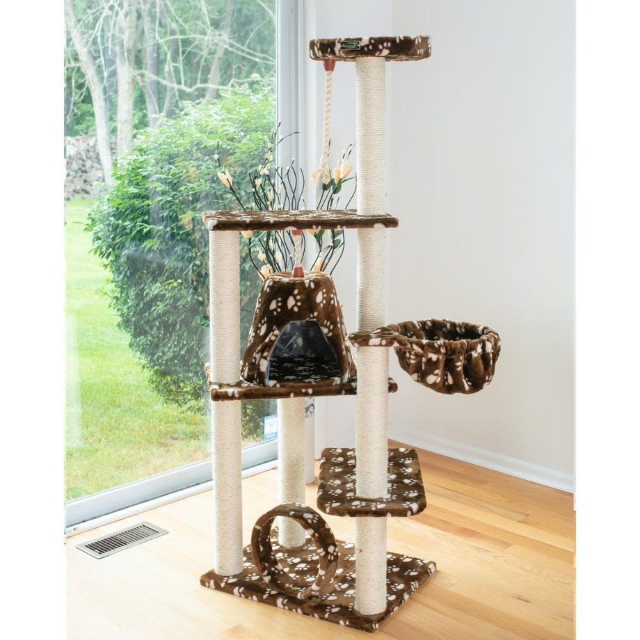 Armarkat Real Wood Cat Tree Hammock Bed With Natural Sisal Post for Cats and Kittens, A6601