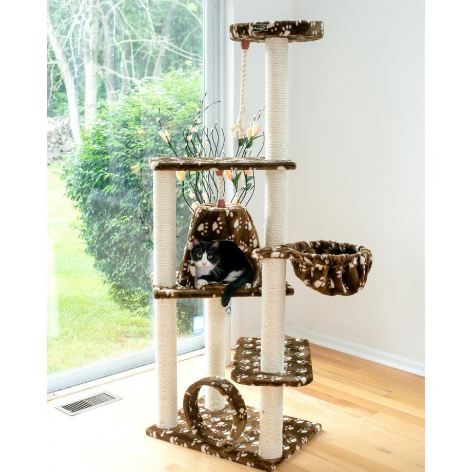 Armarkat Real Wood Cat Tree Hammock Bed With Natural Sisal Post for Cats and Kittens, A6601