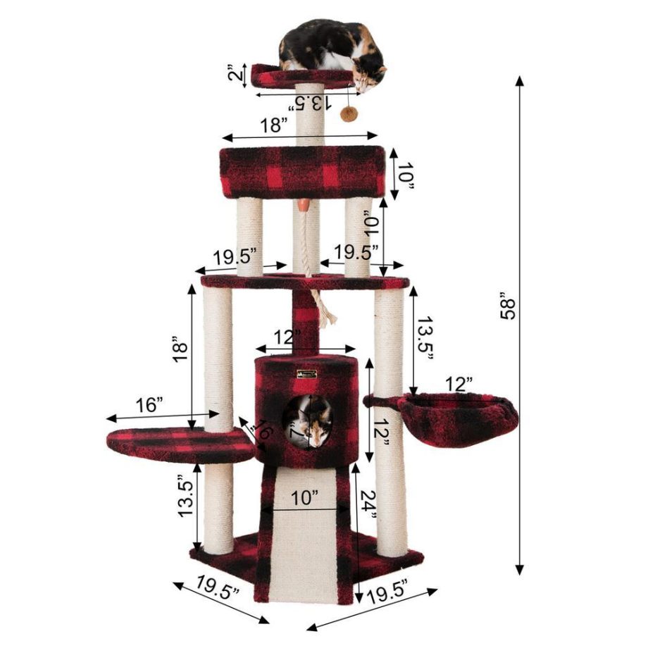 Armarkat Classic Real Wood Cat Tree Four Levels B5806