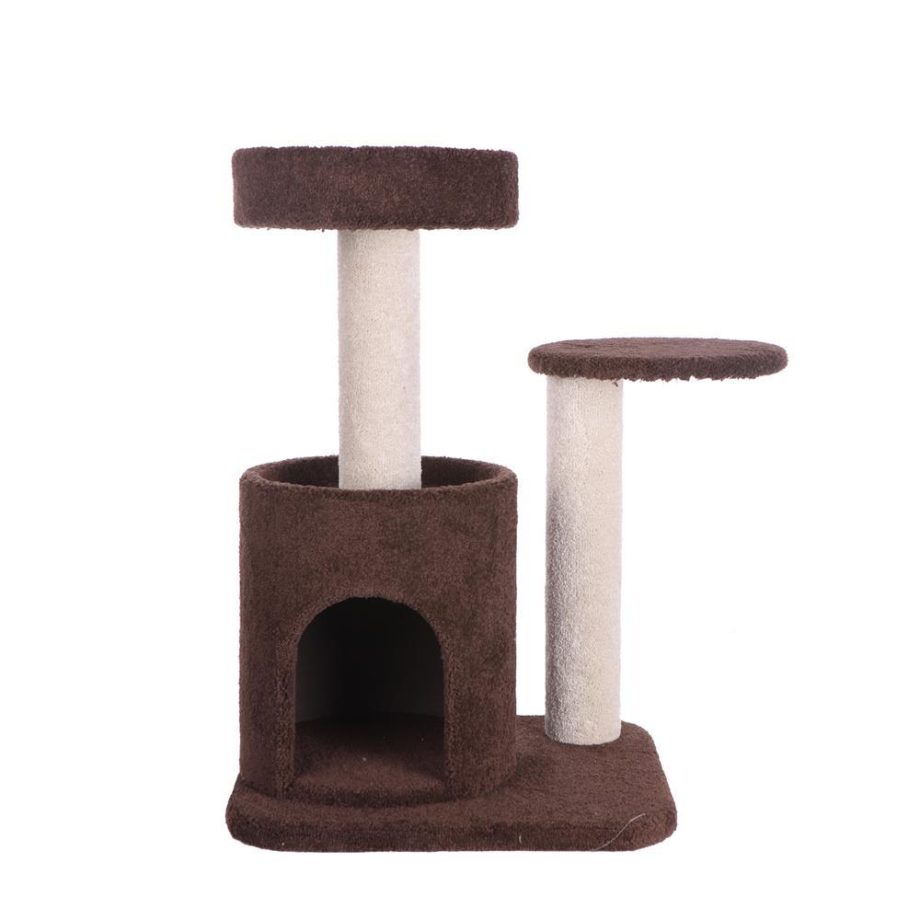 Armarkat F3005 Carpeted Real Wood Cat Tree Condo, Kitten Activity Tree, Brown