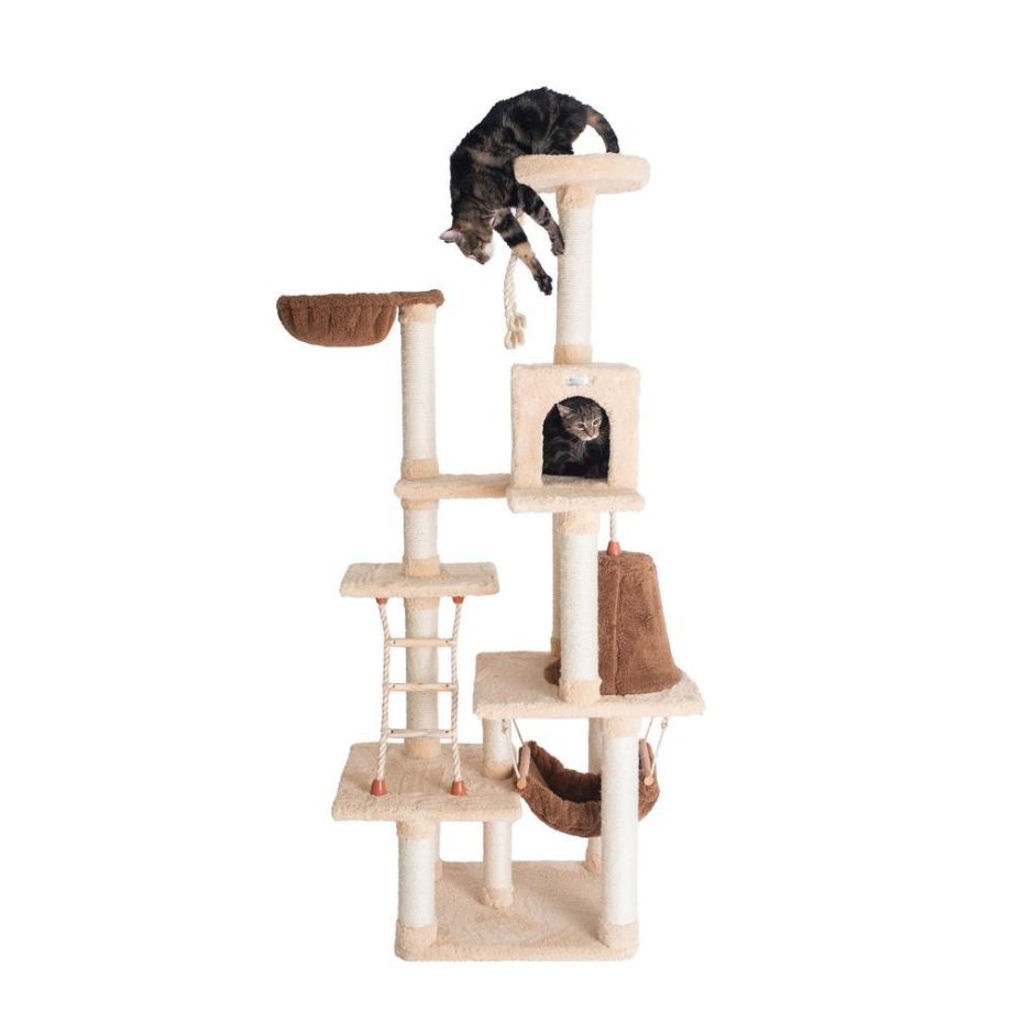 Armarkat Real Wood Cat Climber Play House, X7805 Cat furniture With Playhouse,Lounge Basket