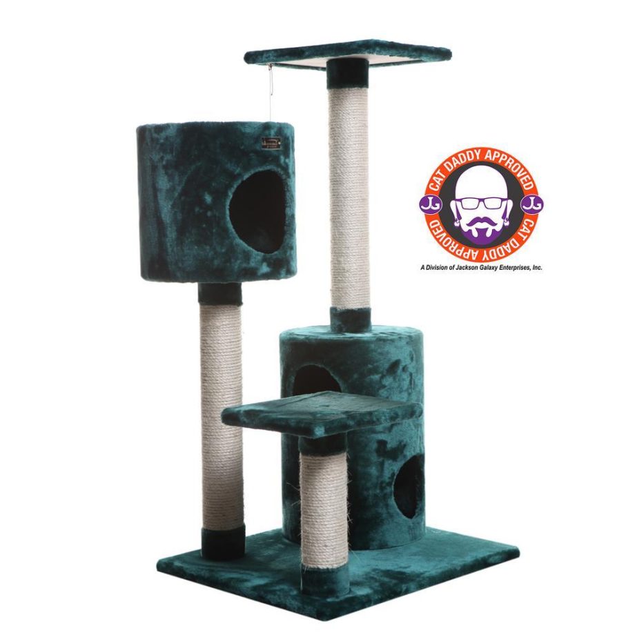 Armarkat Real Wood Cat Tree With 2 Private Condos 43" Green A4301