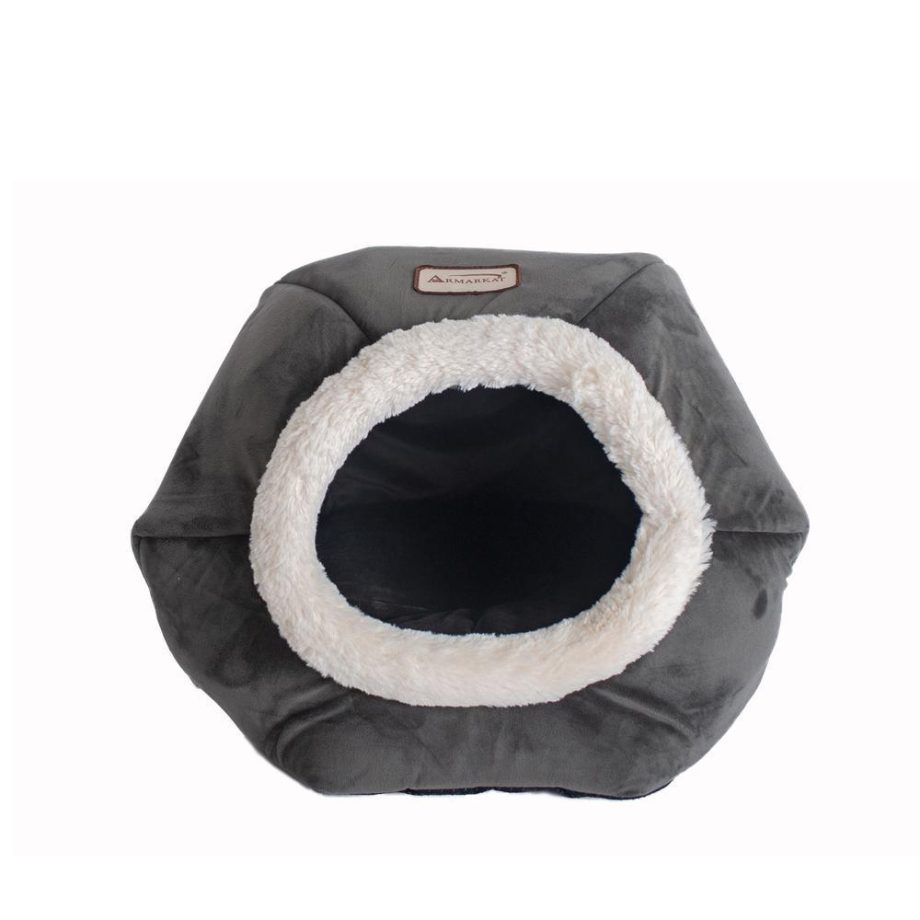 Armarkat Cat Bed Model C80CSH/MB Gray Velvet