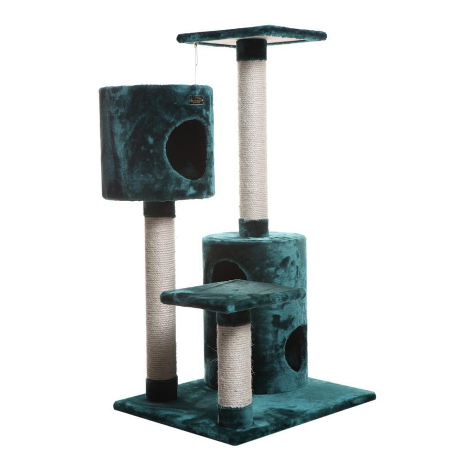 Armarkat Real Wood Cat Tree With 2 Private Condos 43" Green A4301