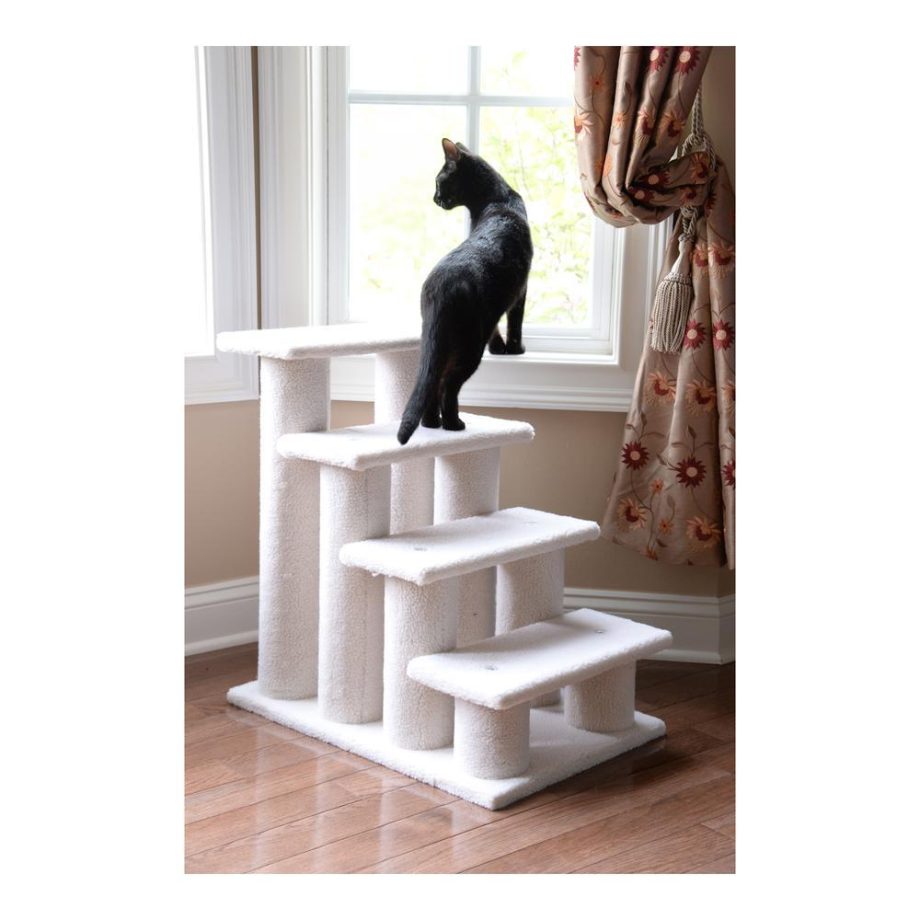 Armarkat 4 Steps Real Wood, Cat Step Stairs, 25"(L)x17"(W)x25"(H), B4001