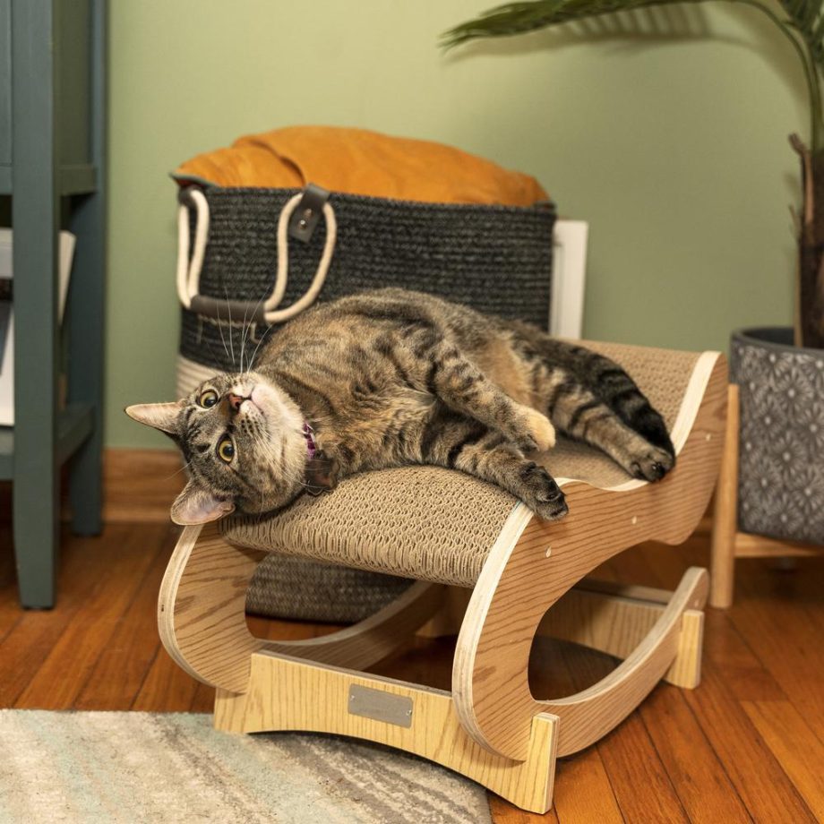 Armarkat Real Wood Medium Wooden Cat Rocking Chair, Detachable Cat Swing Chair S1302