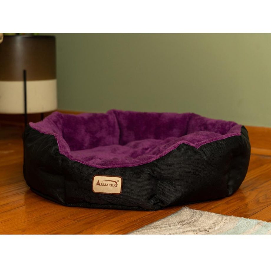 Armarkat Large, Soft Cat Bed in Purple and Black - C101NH/ZH