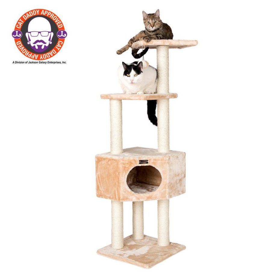 Armarkat 3 Tier Real Wood Cat Tree, Armarkat Scratch furniture A5201, Beige