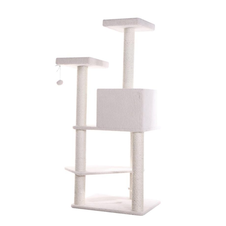 Armarkat Ivory 57" High Real Wood Cat Tree, Fleece Covered Cat Climber, B5701