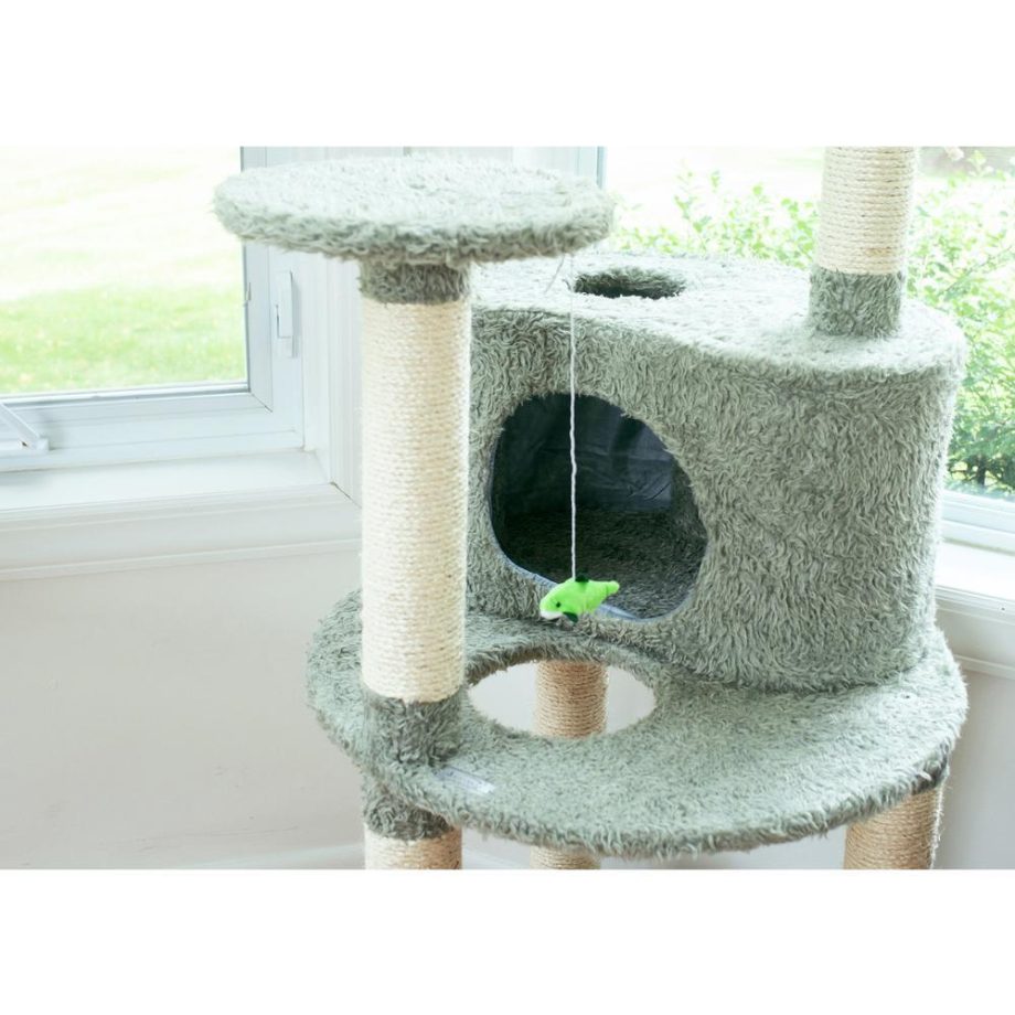 Armarkat Multi-Level Real Wood Cat Condo Furniture, Sisal Covered Scratcher, 60" , X6001