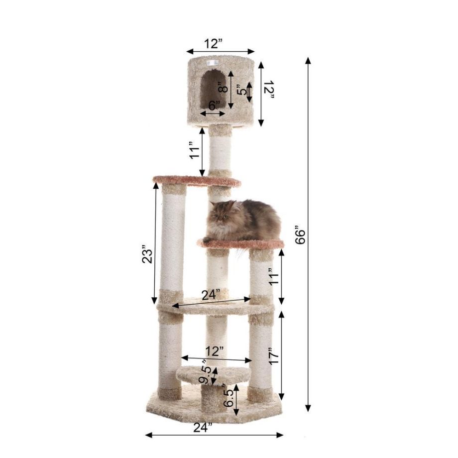 Armarkat Real Wood Cat Climber, Cat Jungle Tree With Sisal Carpet Platforms for Kittens Pets Play, X6606