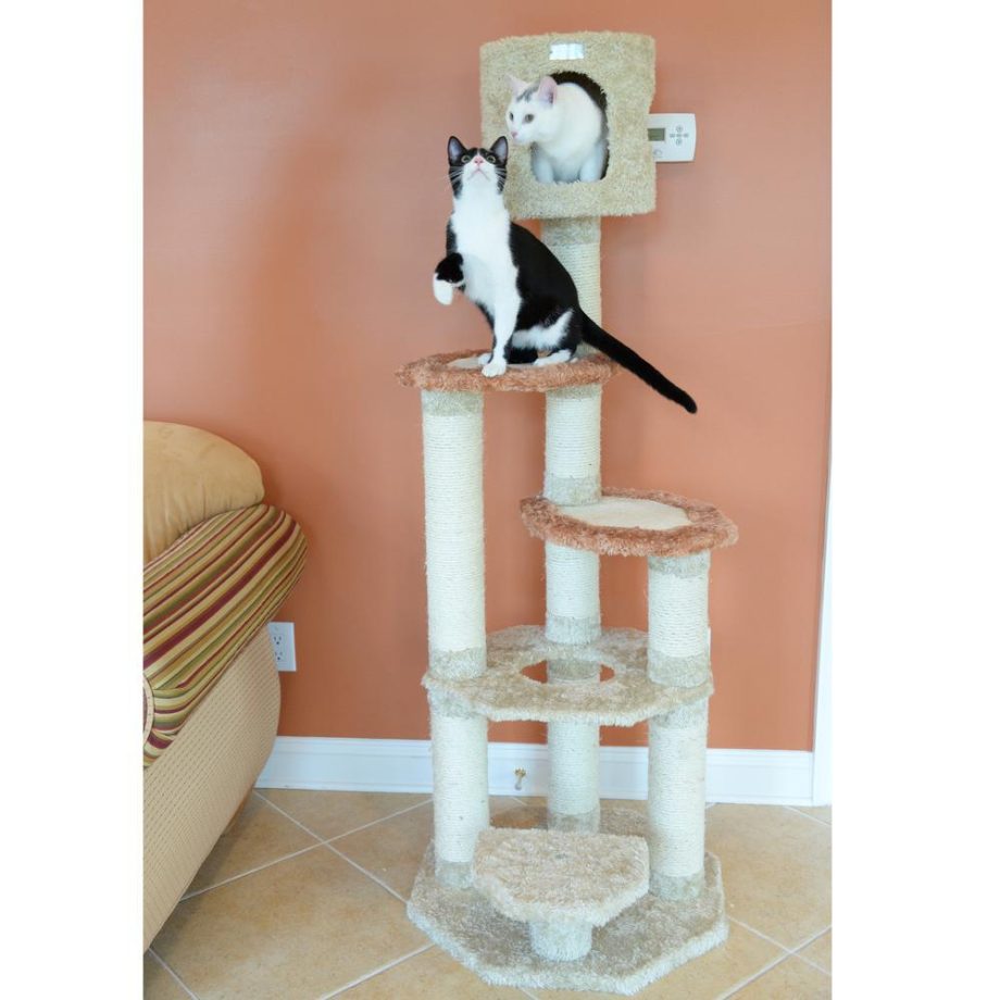 Armarkat Real Wood Cat Climber, Cat Jungle Tree With Sisal Carpet Platforms for Kittens Pets Play, X6606