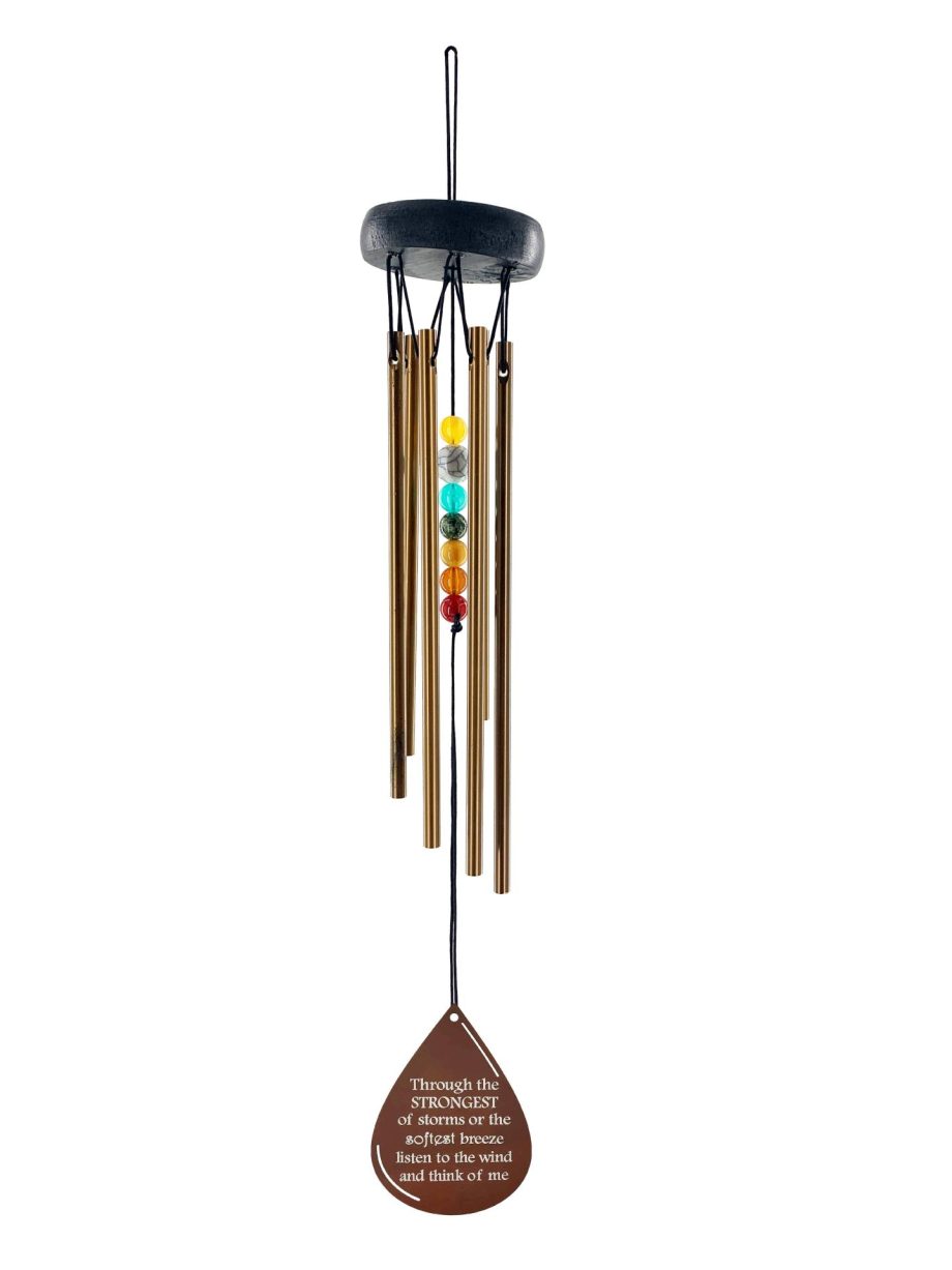 Memorial Gift Beaded Copper Wind Chime 16 inch Gift In Memory of a Loved One Outdoor Sympathy Chakra Rust Metal Teardrop