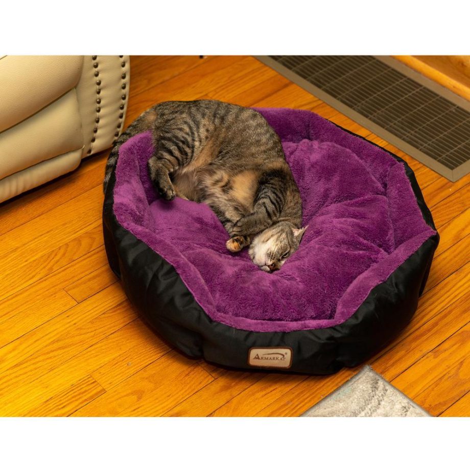 Armarkat Large, Soft Cat Bed in Purple and Black - C101NH/ZH