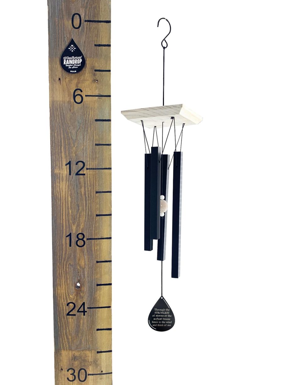 SALE Modern Farmhouse Cardinal Whitewash Square Top 26 inch Teardrop Wind Chime Memorial Gift by Weathered Raindrop