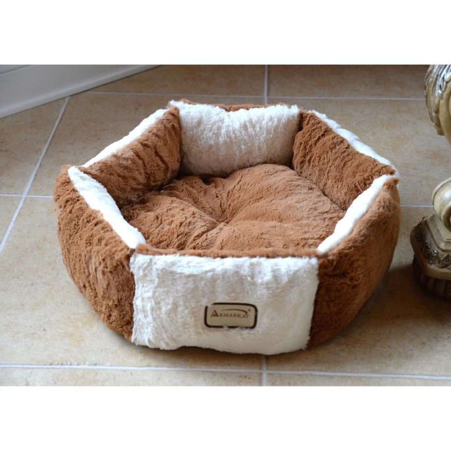 Armarkat Pet Bed Model C02NZS/MB Earth Brown and Ivory