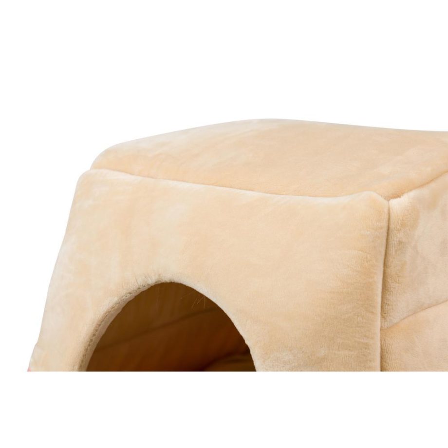 Armarkat 2-In-1 Cat Bed Cave Shape And Cuddle Pet Bed, Orange/Beige