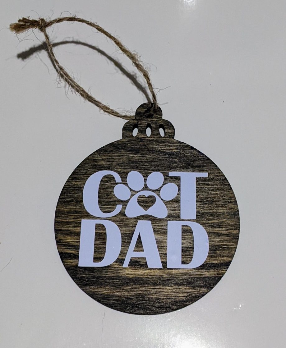 Cat Dad Christmas Ornament