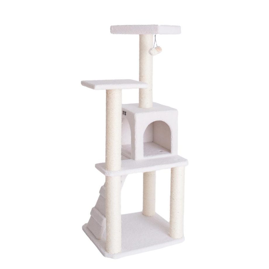 Armarkat Ivory Fleece Covered 53" High Real Wood Cat Tree, B5301