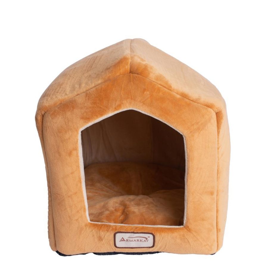 Armarkat Cat Bed Model C27CZS/MH Earth Brown & Beige