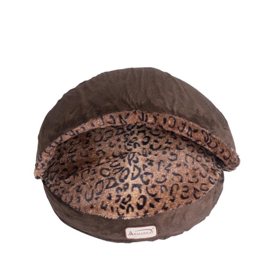 Armarkat Cat Bed Model C31HKF/BW, Mocha and Leopard