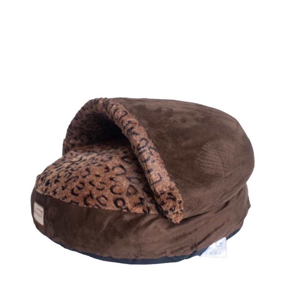 Armarkat Cat Bed Model C31HKF/BW, Mocha and Leopard