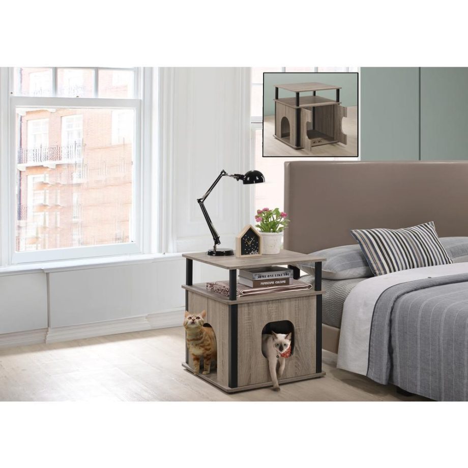 Pet Bedside / End Table - Dark Taupe