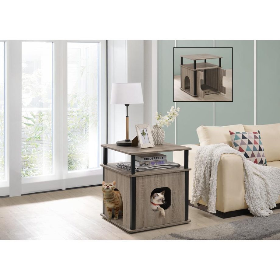 Pet Bedside / End Table - Dark Taupe