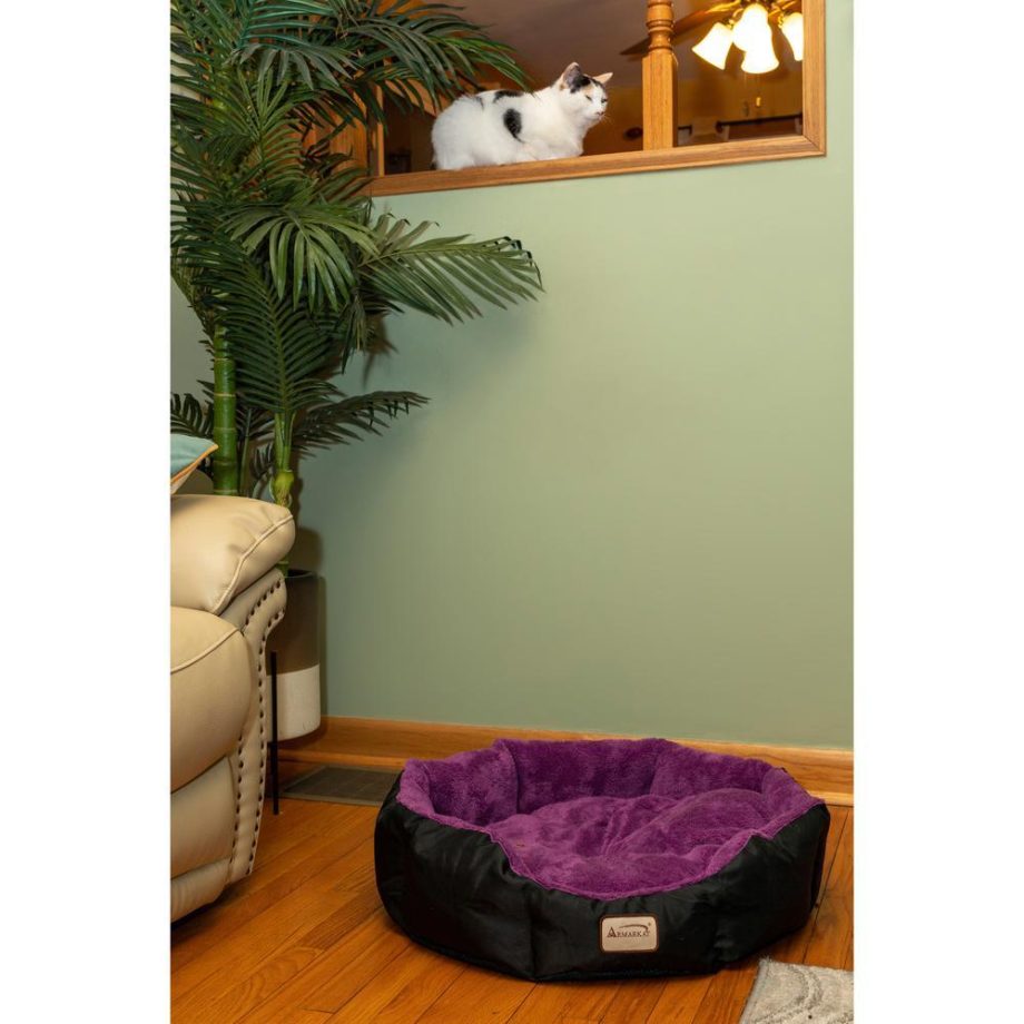 Armarkat Large, Soft Cat Bed in Purple and Black - C101NH/ZH