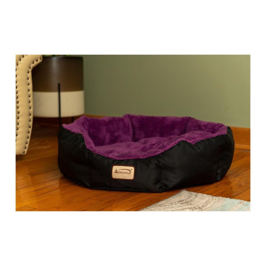 Armarkat Large, Soft Cat Bed in Purple and Black - C101NH/ZH