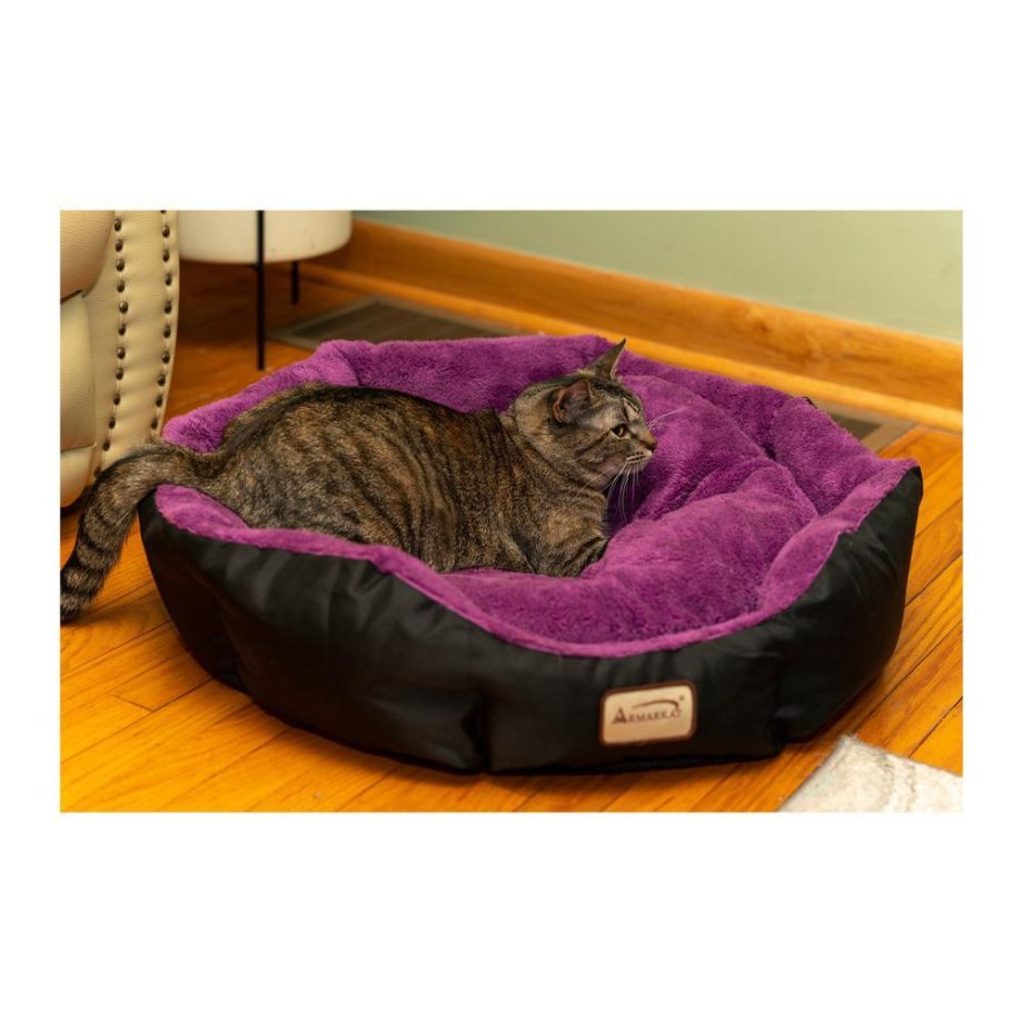 Armarkat Large, Soft Cat Bed in Purple and Black - C101NH/ZH