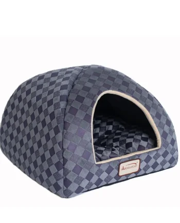 Armarkat Cat Bed Model C65HHG/LS, Purple Gray Combo Checkered Pattern
