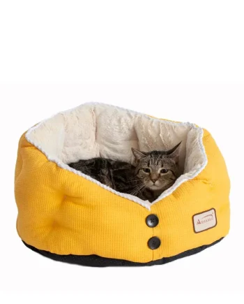 Armarkat Cat Bed Model C75HMB/MH Gold Waffle and White