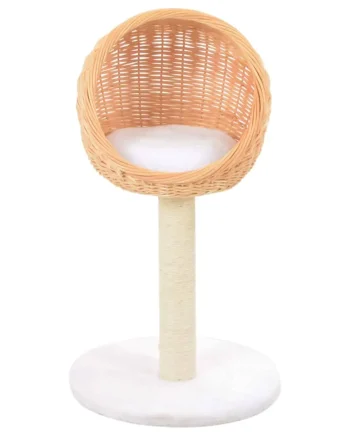 vidaXL Cat Tree Bed Natural Willow, Sisal rope, Plush